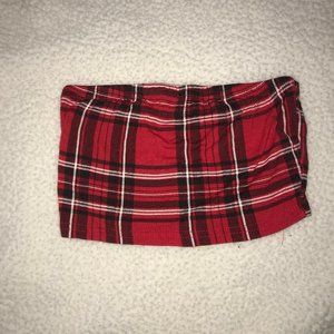 Red Plaid Tube Top
